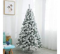 WBDWWTD Christmas tree Christmas tree Realistic snow with foldable metal stand Easy assembly Pop-up Artificial frost trees 0821 (Color: Green; Size: 2.4 m) (Green 6ft(1.8m)) (Frost,green,white
