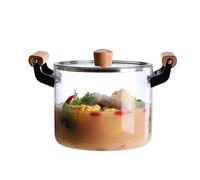 WBDWWTD Clear Glass Cooking Pot,Multi- Function Glass Cookware with Lid And Handle,Heat Resistant,Glass Saucepan Stockpot for Pasta Noodle, Soup, Milk[Energy Level A] (Size : 4L)
