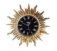 WBDWWTD Creative Wall Clock Silent Quality Quartz Movement Wooden Frame Glass Cover Stylish Unique Elegant Living Room Dining Room (Full Gold)