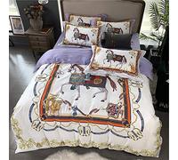 WBDWWTD Duvet Cover Set King Size Pink, Duvet Cover Set Bedding Set Double 4 Pieces 100% Egyptian Cotton, Duvet Covers Set Include Quilt Cover 220×240CM +1 Flat Sheet 245×270 CM+2 Pillowcases