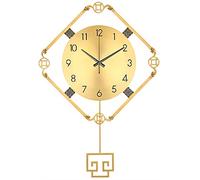 WBDWWTD Fashion Wall Clock Pure Copper Wall Clock Living Room Fashion Atmosphere Creative Chinese Style Light Luxury Home Decoration Wall Watch (Gold 49 * 64cm)