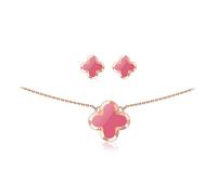 WBDWWTD Four-Leaf Clover Necklace Female Pendant Sterling Silver Clavicle Chain Fashion Tide Plated 18K Rose Gold Gift