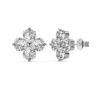 WBDWWTD Four Leaf Post Earrings for Women Mother of Sterling Silver Cubic Zirconia Studs Jewelry Gifts Girlfriend