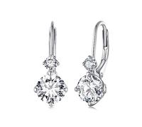 WBDWWTD Gem Stone King 925 Sterling Silver White Moissanite Dangle Earrings For Women