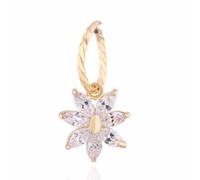 WBDWWTD Gold Plated Hoop Earring Flower Marquise Shape Cubic Zirconia Dangle Drop Earrings for Women