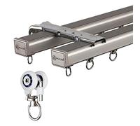 WBDWWTD Heavy Duty Curtain Rail Track - Aluminum End Cap, Room Divider for Kids Bedroom/Hospital/Living Room/Closet