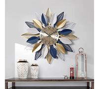 WBDWWTD Large Metal Wall Clock Sun Movement Mid Century Wall Clocks Non-Ticking Battery Operated Silent Wall Clock Wall Decorative (60CM)