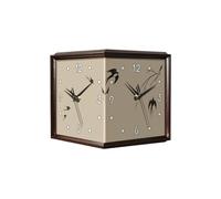 WBDWWTD Living Room Corner Sided Wall Clock No Punch Clock Hanging Wall Mural Vintage Wall Clocks(26 * 26 * 26cm)