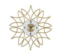 WBDWWTD Living Room Retro Golden Wrought Iron Wall Clock