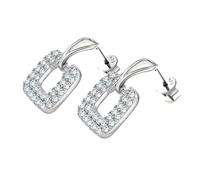 WBDWWTD Moissanite Earrings for Women Cubic Zirconia Geometric Square Gold Plated 18K Diamond Stud