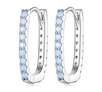 WBDWWTD Plated Small Hoop Earrings Square Pave Cubic Zirconia Chunky Earrings Cartilage Sleeper Hoop