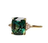 WBDWWTD Round Shape Brilliant Cut Green Cz Cubic Zirconia Stone 925 Sterling Silver Simulated Emerald Luxury Filigree Statement Ring for Women Gift for Her