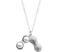 WBDWWTD Silver Necklace, Pearl Necklace For Women, S925 Sterling Silver Peanuts Pendant Necklace Dainty Trendy Choker Delicate Necklace Chain Gift Jewelry For Her Girls Couples