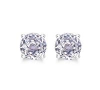 WBDWWTD Sparkling Earrings Sterling Silver Rose Cut Brilliant Diamond Halo Stud Pink Post for Women Promise Wedding Valentines Jewelry Gift