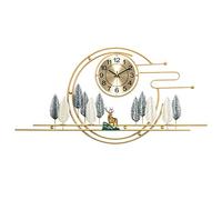 WBDWWTD Wall Clock in European Style Light Luxury Living Room Metal Wall Decoration Clock Household Silent Clock (35.4in)