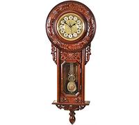 WBDWWTD Wall Clock Made of Wood with Pendulum Traditional Pendulum Clock Made of Wood. for a Cozy Feeling at Home or as a Birthday Present Pendulum Wall Clock, Westminster, Roman dial