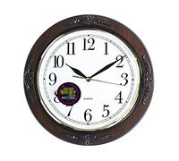 WBDWWTD Wall Clock Silent Solid Wood, Non-Ticking Quartz Round Decorative Clock Battery Powered, Living Room