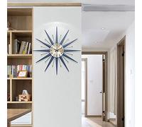 WBDWWTD Wall Clock Star Burst Wall Clocks Battery Operated Silent Clock Large Decorative Wall Clocks for Living Room Kitchen Decor,50 50cm