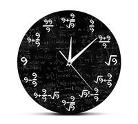 WBDWWTD Wall Clock The Nines Math Wall Clock Number 9 Math Clock Wall Watch Math Equation The Clock of 9s Formulas Mathematical Wall Art