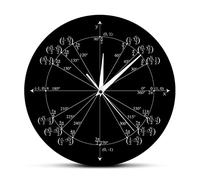 WBDWWTD Wall Clock Unit Circle Math Teacher Gift Wall Clock Trigonometry Pre Calculus Classroom Decor Geometry Radian Labeled Angles Values Watch