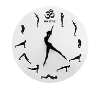 WBDWWTD Wall Clock Yoga Pose Clock Hands Yoga Positions Sun Salutation Om Style Wall Clock Surya Namaskar Wall Art Yogic Silent Wall Watch
