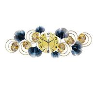 WBDWWTD Wall Clocks Metal Wall Clock Coarse Gross Art 3D Ginkgo Leaf Wall Clock for Living Room Bedroom Home Decoration Digital Creative Gifts (A)