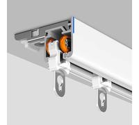 WBDWWTD White Curtain Track 24 30 36 48 50 60 108 112 120 188 200 Inch, Wall or Ceiling Mount Curtain Rail Room Divider with Roller Hooks,