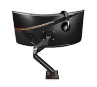 WBDWWTD Work Single Monitor Mount, Height Adjustable Arm with C-Clamp Grommet Base, VESA 75x75 or 100x100mm, for 17″-32″ Screens up to 19.8 lbs Play(Black)