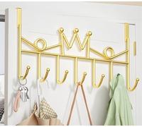 WBDXWB Over The Door Hook, Over Door Hanger for Coat, Towel, Bag, Robe (1 Pack, Golden)