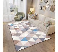 WBDYMX big rugs Hallway Runner Boys Bedroom 170x240CM Area Rug Soft Multicolor. Blue and gray geometric rug