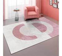 WBDYMX center rugs for living room Girls Bedroom Accessories 120x180CM Flatweave Rug Pink Gray modern minimalist carpet. Soft Ornaments The
