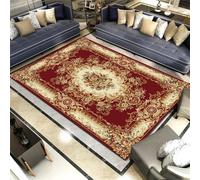 WBDYMX Kids Rug Living Room 80x150CM Machine Washable red Vintage floral carpet Extra Large Outdoor laundry