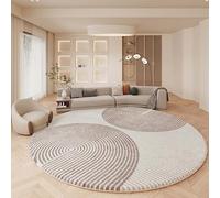 Wbeian Living Room Area Rugs, 140cm Large Round Carpet for Bedroom Kids Room, Soft Touch Shaggy Rug Non Slip Floor Mat, Modern Pattern Carpet Decor