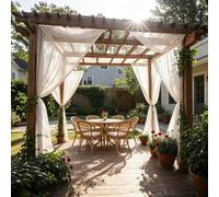 Wbesty 2 Panels Outdoor Mosquito Net Curtains with Rod Pocket Fine Mesh Insect Screen Curtain for Patio Pergola Gazebo Balcony Outdoor Sheer Curtains White, 2.3m×4m