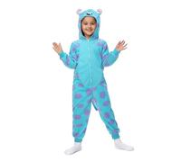 Wbesty Blue Monster Costume for Kids Furry Onesie Monsters Cosplay Halloween & Christmas Kids Animal Onesie Pajamas Costume, 4-6Y