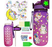 Wbesty Decorate Your Own Water Bottle Kits for Girls Age 4-12, Unicorn Diamond Painting with Star Glow in The Dark, Arts and Crafts Gifts for Girls Birthday Christmas(Unicorn)