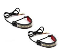 WBFLZTYOP 1/2/4Pcs Motorcycle Turn Signal Lights LED Strips DRL Amber White Moto Flasher LED Ring Fork Strip Lamp Flashing Blinker Running Turn Signals