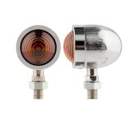 WBFLZTYOP 1 Pair Motorcycle Turn Signal Indicator Light Amber Motorbike Blinker Headlight 12v Indicator Lamp Chrome Turn Signals