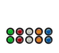 WBFLZTYOP 10PCS 5color 12V 3LED 3/4" Universal Car Truck Trailer Mini Small Round Red LED Button Side Marker Lights Signal Lamp Turn Signals