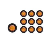 WBFLZTYOP 10PCS 5color 12V 3LED 3/4" Universal Car Truck Trailer Mini Small Round Red LED Button Side Marker Lights Signal Lamp Turn Signals