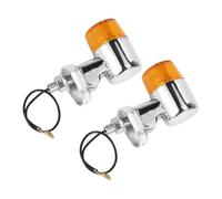 WBFLZTYOP 1pair 12V Universal Black Chrome/silver Turn Signal Lamp For Motorcycle Off-road Vehicle Parts Zinc Metal Signal Lamp Turn Signals