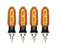 WBFLZTYOP 2/4 PCS 8mm Mini Motorcycle LED Turn Signal Lights Amber Flashing Light Blinker Turn Signal Lamp 12V Indicator Lamp Accessories Turn Signals