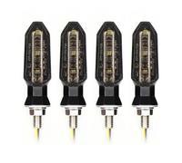WBFLZTYOP 2/4 PCS 8mm Mini Motorcycle LED Turn Signal Lights Amber Flashing Light Blinker Turn Signal Lamp 12V Indicator Lamp Accessories Turn Signals