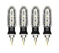 WBFLZTYOP 2/4 PCS 8mm Mini Motorcycle LED Turn Signal Lights Amber Flashing Light Blinker Turn Signal Lamp 12V Indicator Lamp Accessories Turn Signals