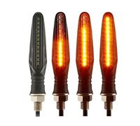 WBFLZTYOP 2/4pcs Universal Motorcycle LED Turn Signals10leds Long Turn Signal Indicator Lights Blinkers Flashers Amber Color Accessories Turn Signals