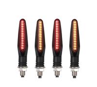 WBFLZTYOP 24led Motorcycle LED Turn Signal Lights White Red Amber Flowing Indicators Front Rear Light Flasher Blinker For Dirt Bike Sport Turn Signals