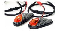 WBFLZTYOP 2Pcs 12V Carbon Fiber Motorcycle Side Turn Signal Amber Lights Indicator Blinker Flash Motor Bike Lamp Light For Ya&maha Turn Signals