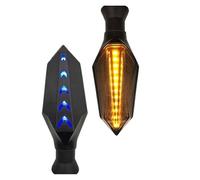 WBFLZTYOP 2PCS 12V Dual-Color Motorcycle Turn Signal Lights, Universal Flowing Flash Brake & DRL, Easy Install Turn Signals