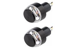 WBFLZTYOP 2Pcs 12V Motorcycle LED Handlebar End Turn Signal Light White Yellow Flasher Handle Grip Bar Blinker Side Marker Lamp Lighting Turn Signals