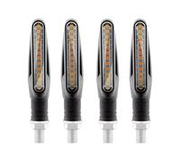 WBFLZTYOP 2pcs/4pcs Motorcycle LED Turn Signal Light Universal DRL Amber Flowing Blinker Indicator Motorcycle Flashing Light Tail Lamp Turn Signals